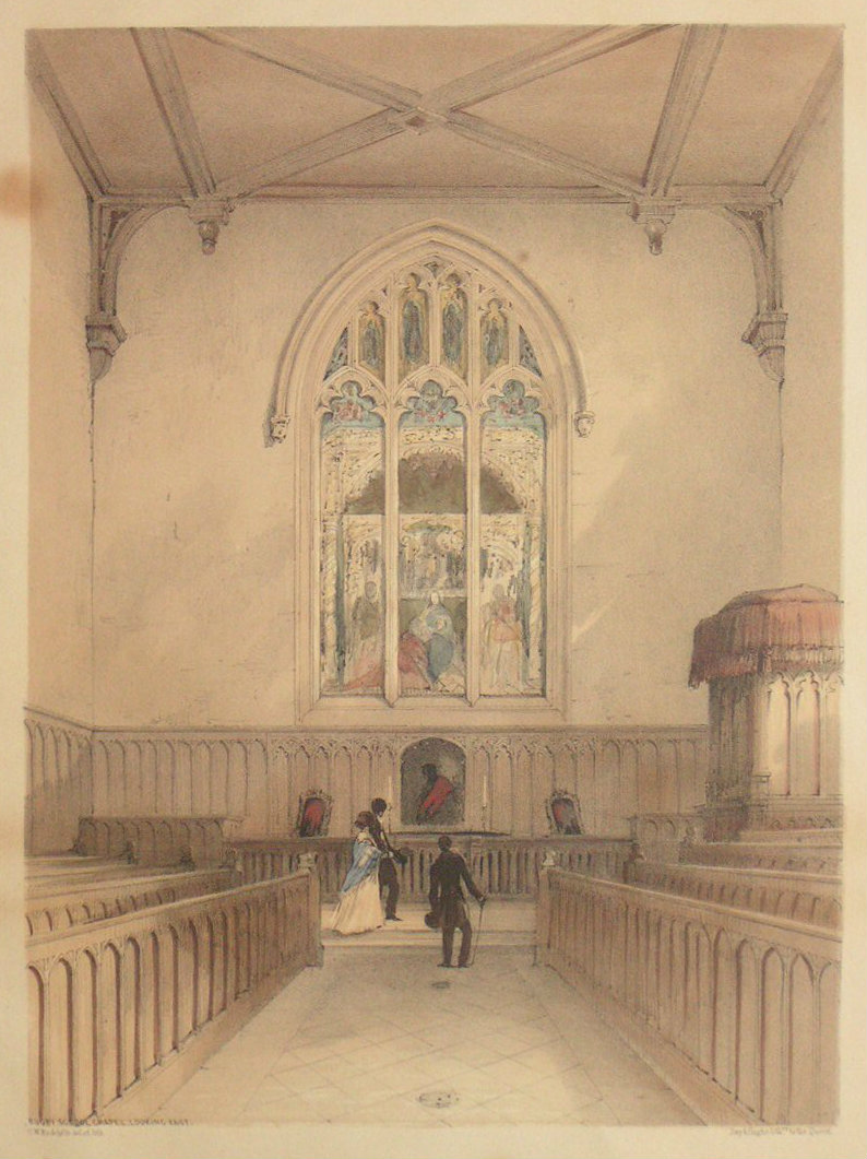 Lithograph - Rugby School Chapel, Looking East - Radclyffe
